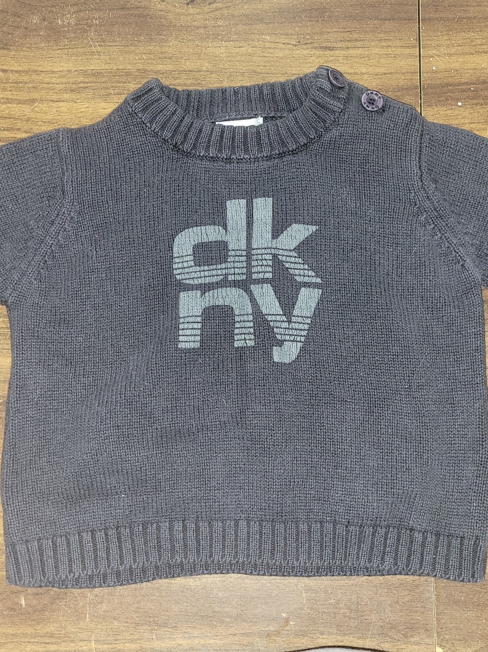Dkny Navy Blue Logo Knit Sweater AH66